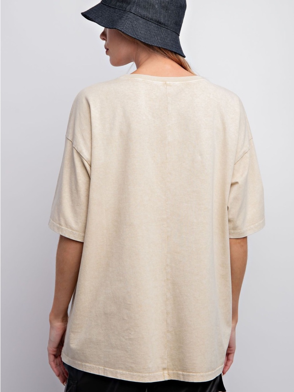 Easel Beige Tee with Orange Smiley Graphic - Picture 3 of 5